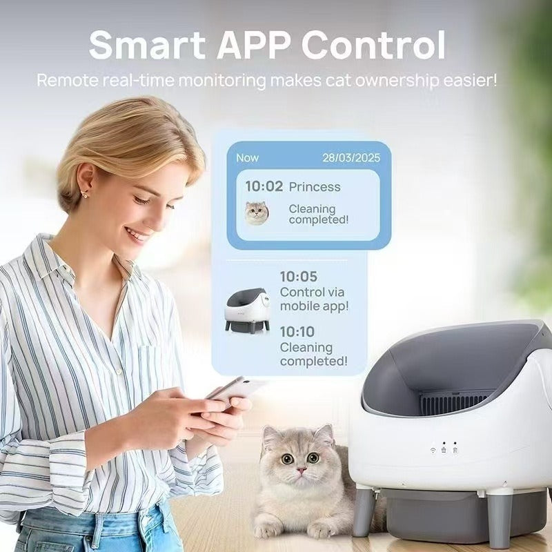 Automatic Smart Cat Litter Box Semi-Closed Drawer